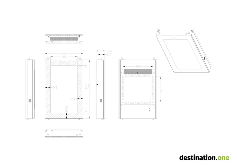 destination.kiosk 55-Zoll OUTDOOR (Wandmontage Hochformat)