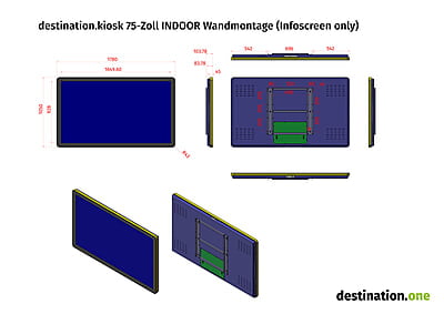 destination.kiosk 75-Zoll INDOOR Wandmontage (Infoscreen only)